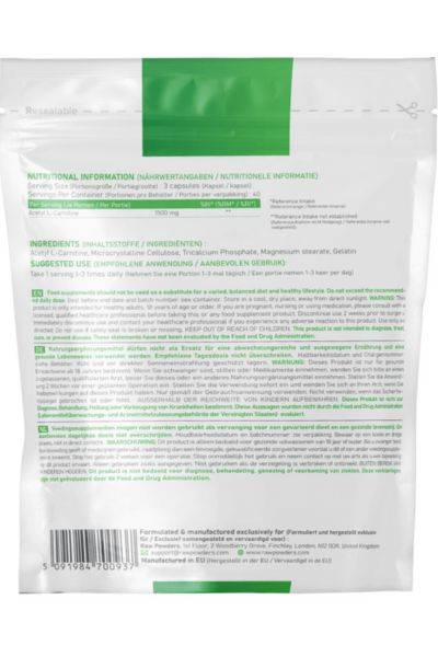 RW1073 - Acetyl L-Carnitine (120 caps, 500mg) - label