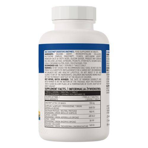 OS26562 - Digezyme Digestive Enzymes (90 Tabs) - label