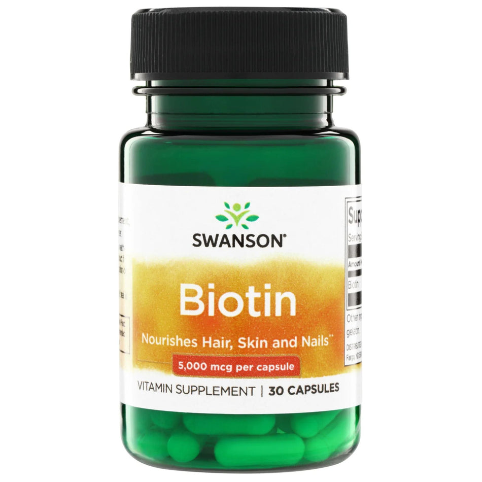 Biotin (30 kapsler, 5000 mcg)