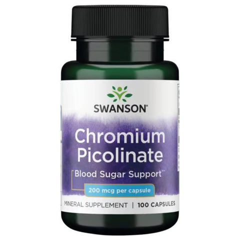 Krom picolinate (100 kapsler, 200mcg)